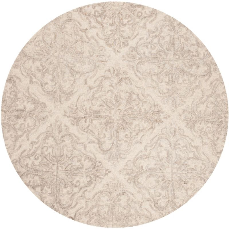 Blossom BLM103 Hand Tufted Area Rug - Ivory/Grey - 6' Round - Safavieh.