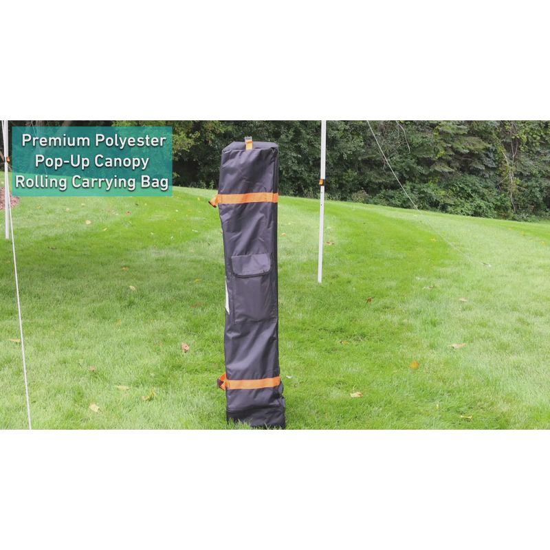 Sunnydaze Premium Pop-Up Canopy Rolling Carrying Bag - 7.25" W x 54" L x 7.25" H - Black