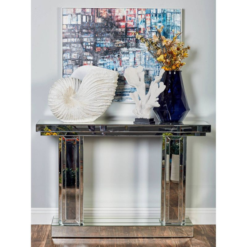 Glam Wood Console Table Silver - Olivia & May: Mirrored, Fixed Shelf, Indoor Use
