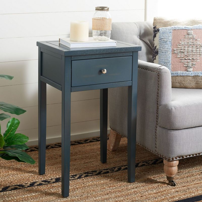 Abel Nightstand With Storage Drawer - Dark Teal - Safavieh.