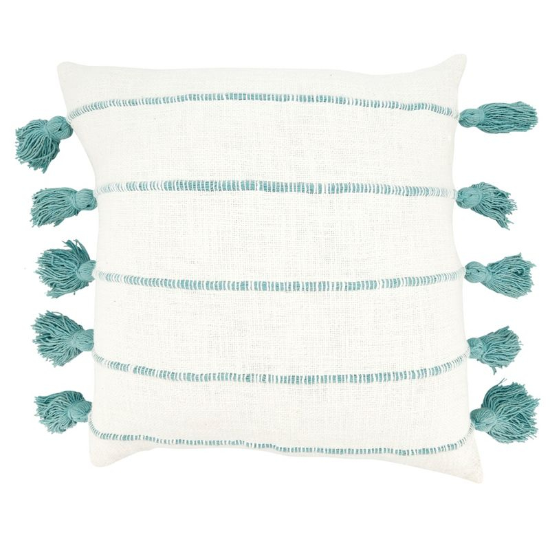 Saro Atarah Collection Striped Cotton Pillow Cover