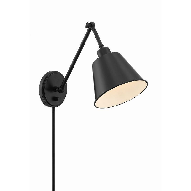 Crystorama Lighting Mitchell 1 - Light Swing Arm Lamp in  Matte Black