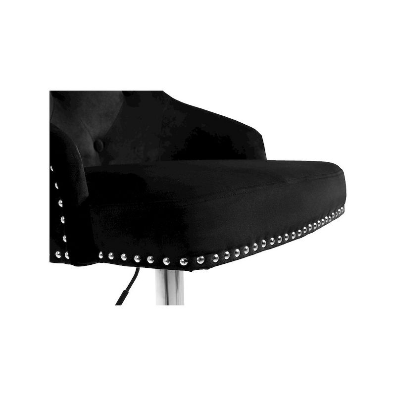 Meridian Furniture,Claude Black Velvet Adjustable Stool