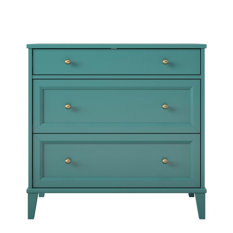 Monticello 2 Drawer Dresser w/ Pull-out Desk, Emerald Green