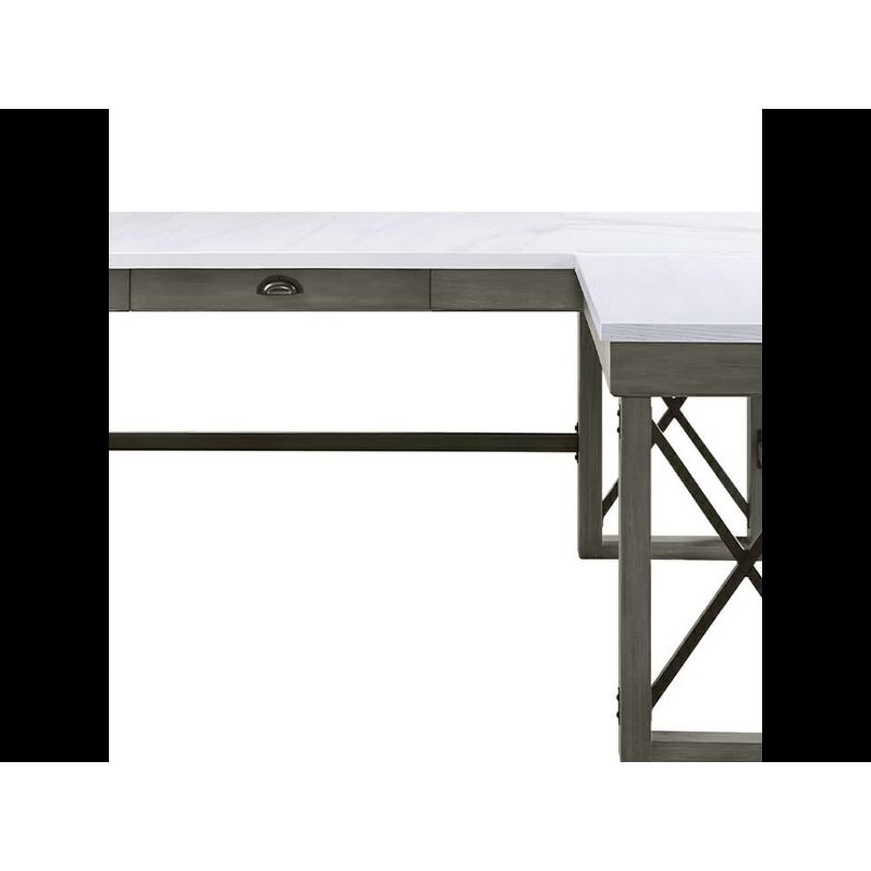 67" Talmar Marble Top Writing Desk with File Drawer & Lift Storage - Acme Furniture