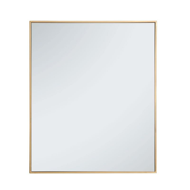 Elegant Lighting Metal frame rectangle mirror 30 inch in Brass