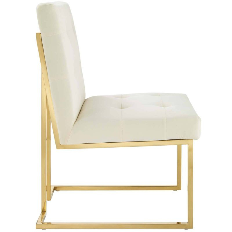 Privy Gold Stainless Steel Performance Velvet Dining Chair Gold/Ivory - Modway