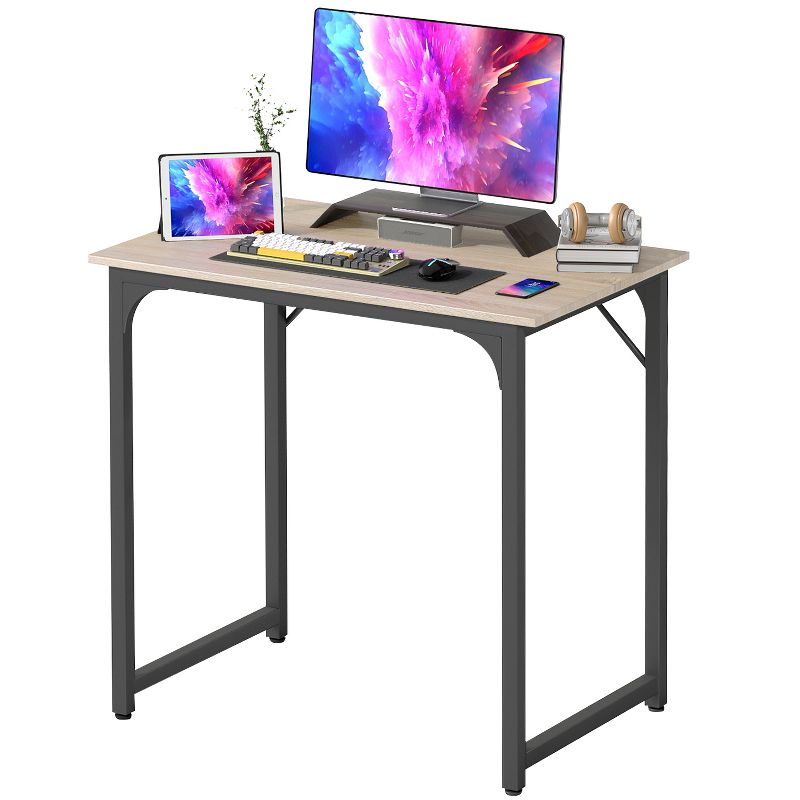 FDW Computer Desk 32 inch Length Study Writing Table Adjustable feet for Home Office, Nature