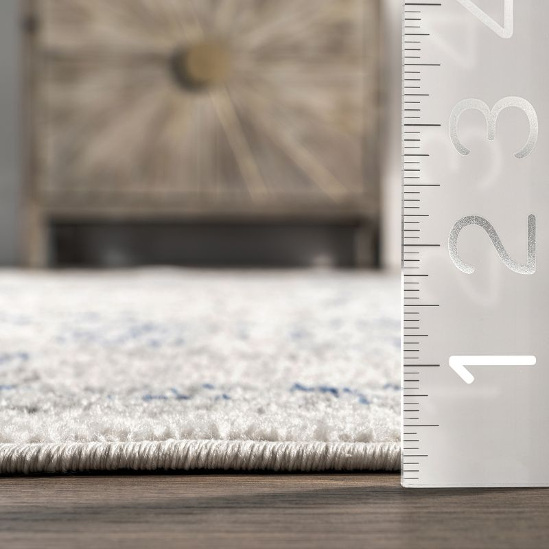 Nuloom Minta Medallion 2x3 Accent Indoor Area Rug for Living Room Bedroom Dining Room Entryway Kitchen, Blue/Off White