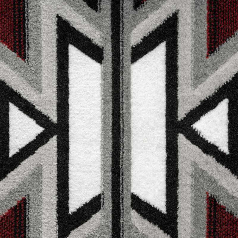 Home Dynamix Premium Sagrada Southwestern Geometric Area Rug, Red/Grey, 5'2"x7'4"