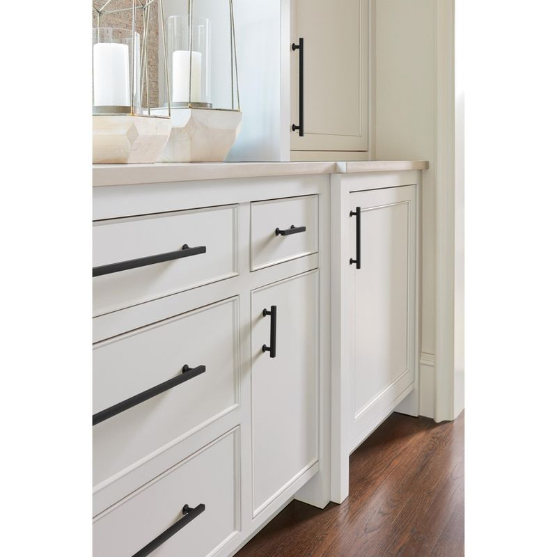 Amerock Everett 10-1/16 inch (256mm) Center-to-Center Matte Black Cabinet Pull