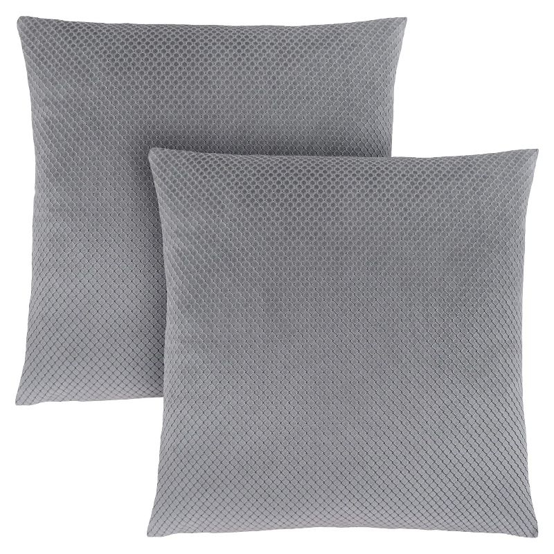 Monarch Specialties Pillows Set Of 2 18 X 18 Square Insert Included Decorative Throw Accent Sofa Couch Bedroom Polyester Hypoallergenic Grey Modern