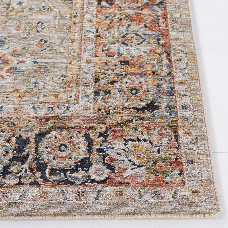 Silverado SVD112 Power Loomed Area Rug - Beige/Rust - 6'4"x6'4"Square - Safavieh.