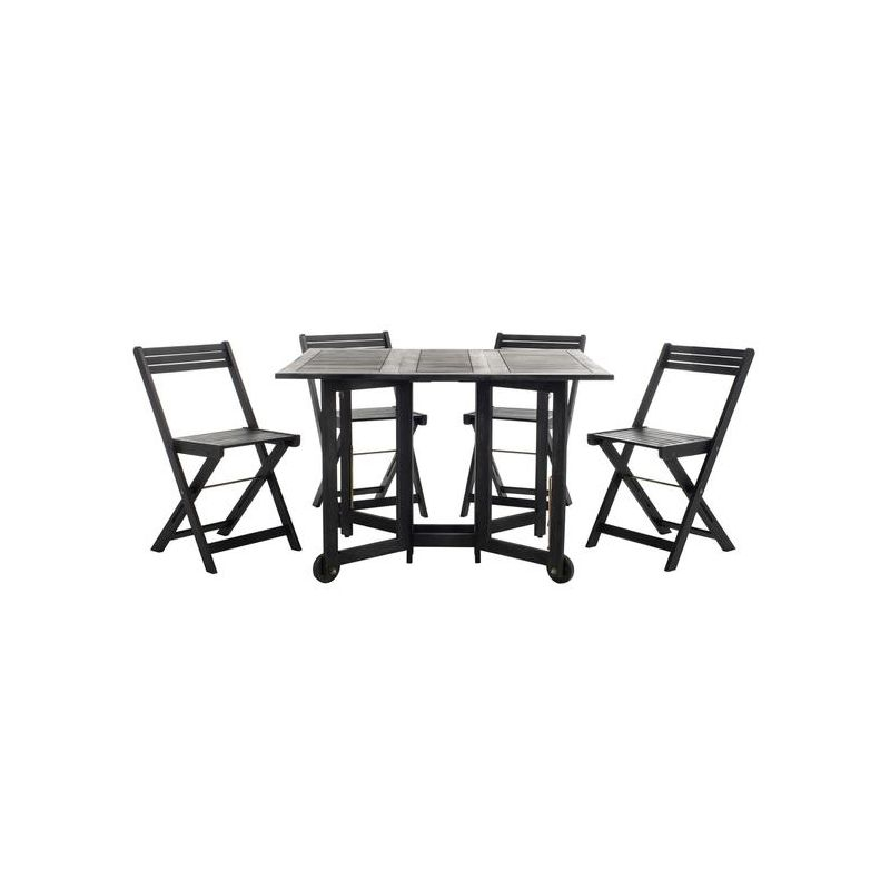 Arvin Table And 4 Chairs - Outdoor - PAT7001 - Black - Safavieh