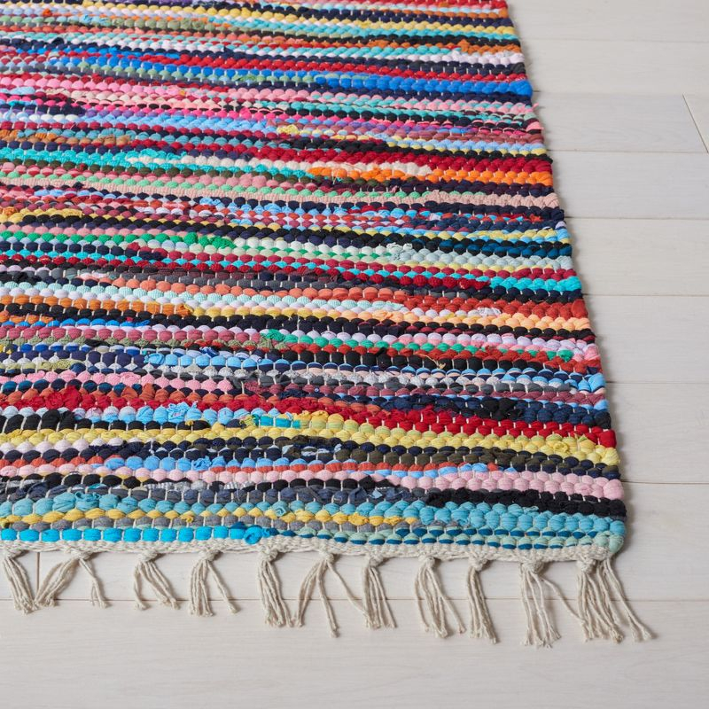 Rag Area Rug RAR128 Hand Woven Area Rug - Multi - 4'x4' - Safavieh.
