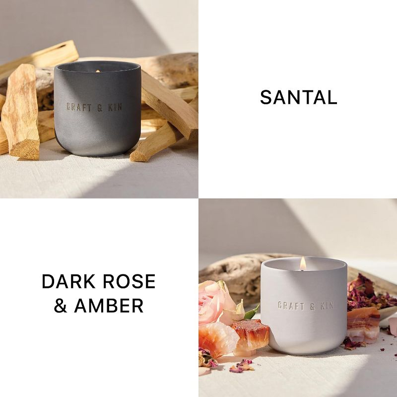 Craft & Kin Scented Candles Discovery Set 4 Pack of 3oz Candles 20-Hour Burn Time
