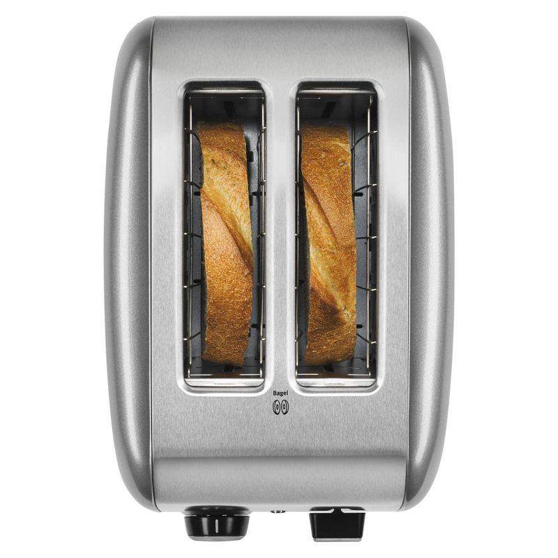 KitchenAid 2-Slice Toaster with Manual Lift Lever - KMT2115: Silver, Cool Touch, Bagel & Bread Toaster, Crumb Tray