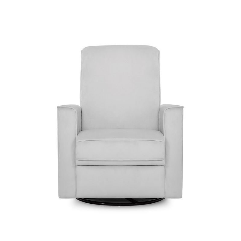 Evolur Harlow Deluxe Greenguard Gold Certified Upholstered Plush Seating Glider Swivel & Power Recliner, Grey