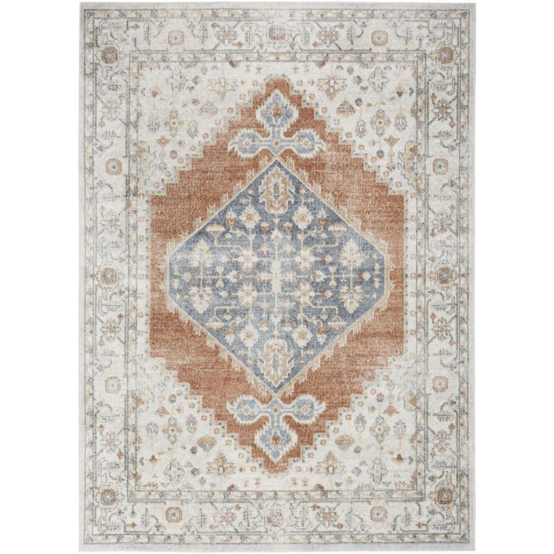 Nourison Astra Machine Washable Vintage Persian Indoor Rug Grey/Multi 4' x 6'