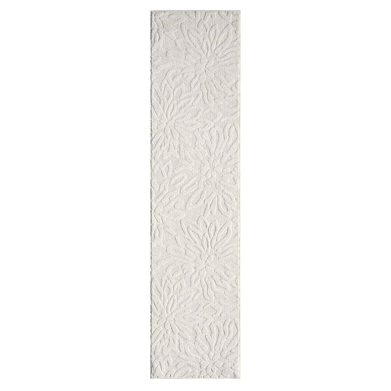 Luxe Weavers Abstract Floral Cream 2x8 Area Rug