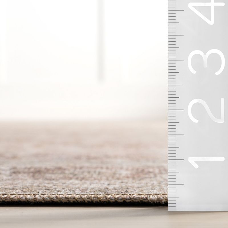 Nuloom Hillstone Collection Glenette Traditional Vintage Medallion Area Rug, 10' x 13', Ivory