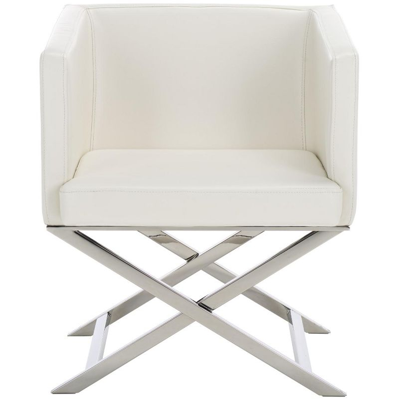 Celine Chair - FOX2033 - White/Chrome - Safavieh