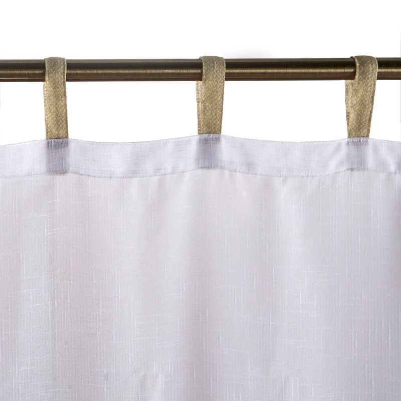 Darien Indoor/Outdoor Sheer Tab Top Single Window Curtain for Patio, Porch, Cabana - 52 x 108 - White - Elrene Home Fashions