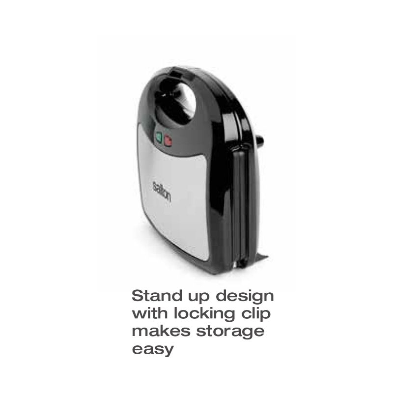 Salton 3-In-1 Pocket Sandwich Maker, Belgian Waffle Maker, and Electric Grill with Non-Stick Removable Dishwasher-Safe Plates, (SM1543)