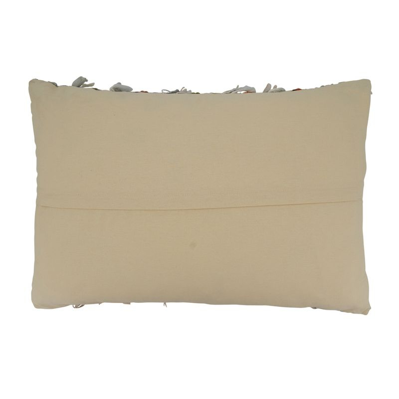 Saro Lifestyle Shaggy Striped Throw Pillow With Down Filling, Multi, 16" x 24"