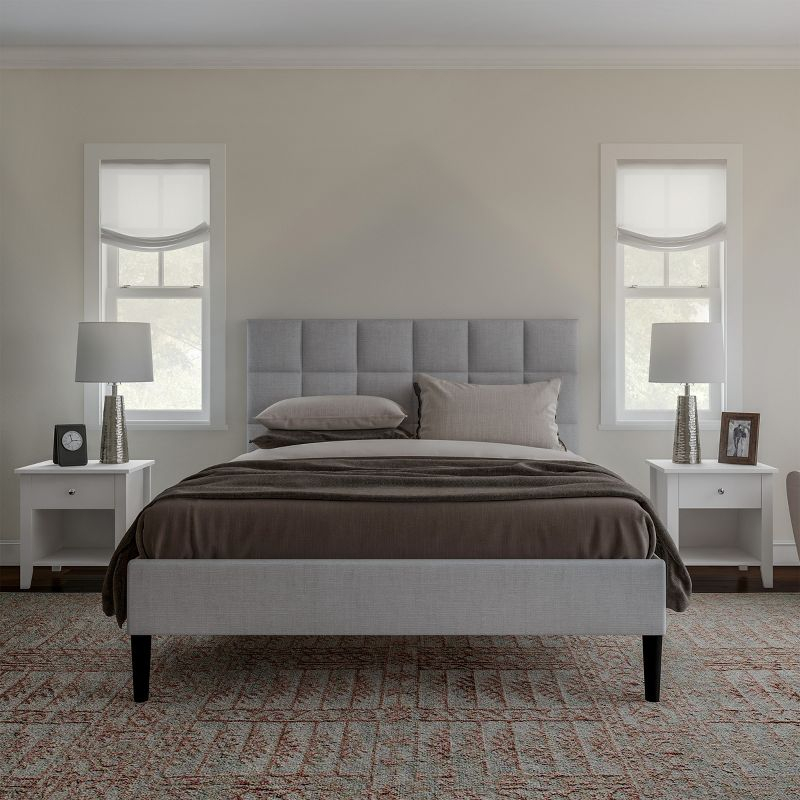 Hastings Home End Table Nightstand With Drawer for Living Room or Bedroom - White