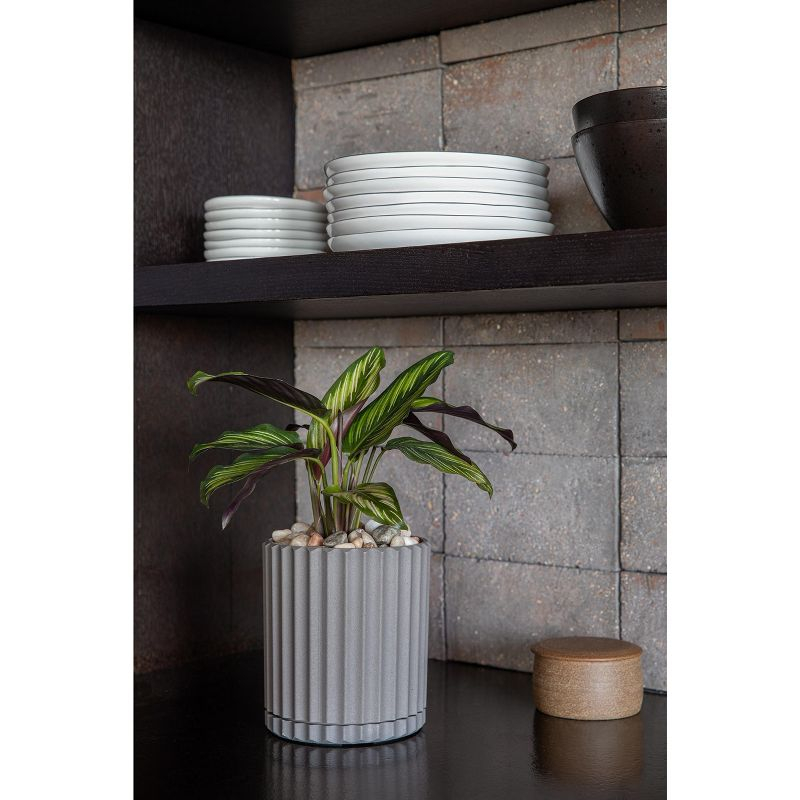 Veradek Mason Series Demi 6" Plastic-Stone Planter - Gray