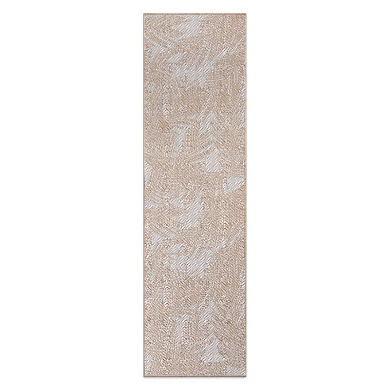 World Rug Gallery Contemporary Distressed Leaves Textured Flat Weave Indoor/Outdoor Area Rug - NATURAL 2'x7'