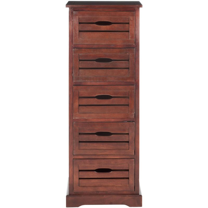 Samara 5 Drawer Cabinet - AMH5714 - Dark Cherry - Safavieh Couture