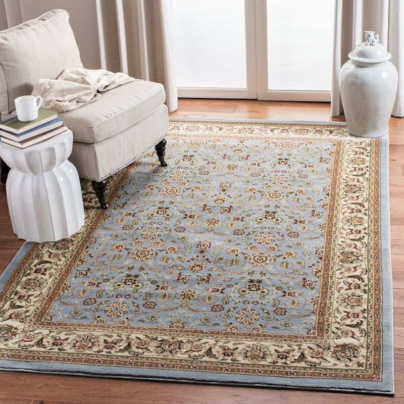 Lyndhurst LNH312 Power Loomed Area Rug - Light Blue/Ivory - 5'3"x7'6" - Safavieh.