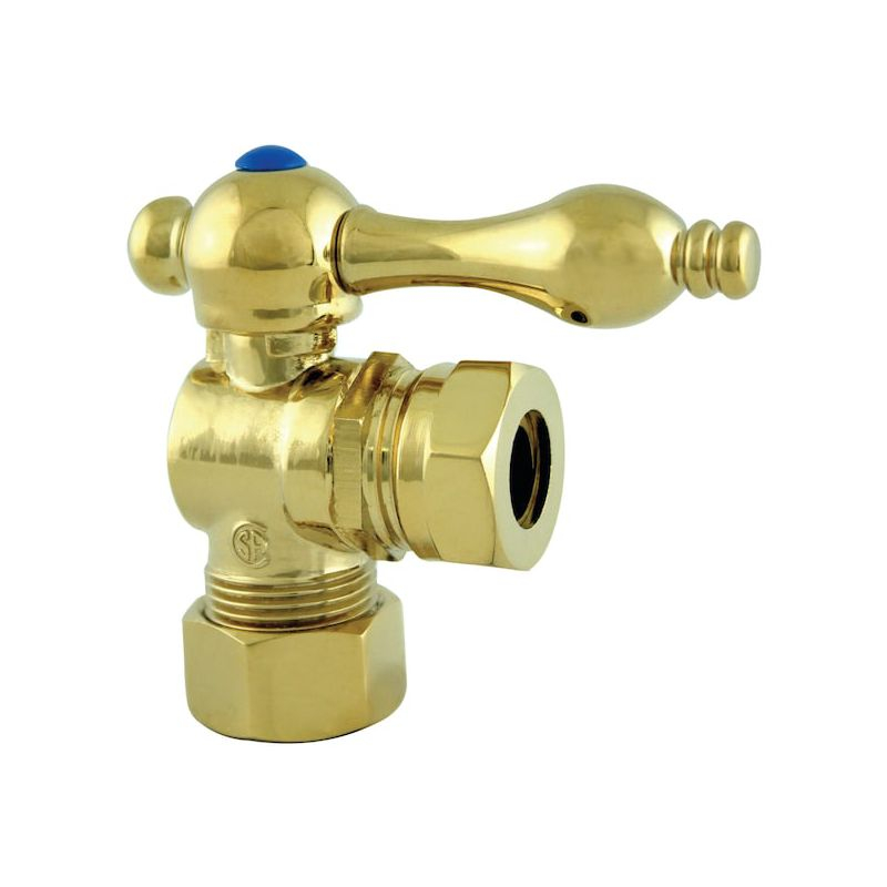Kingston Brass Vintage 1/2-Inch FIP x 1/2 or 7/16-Inch Slip Joint Quarter-Turn Angle Stop Valve