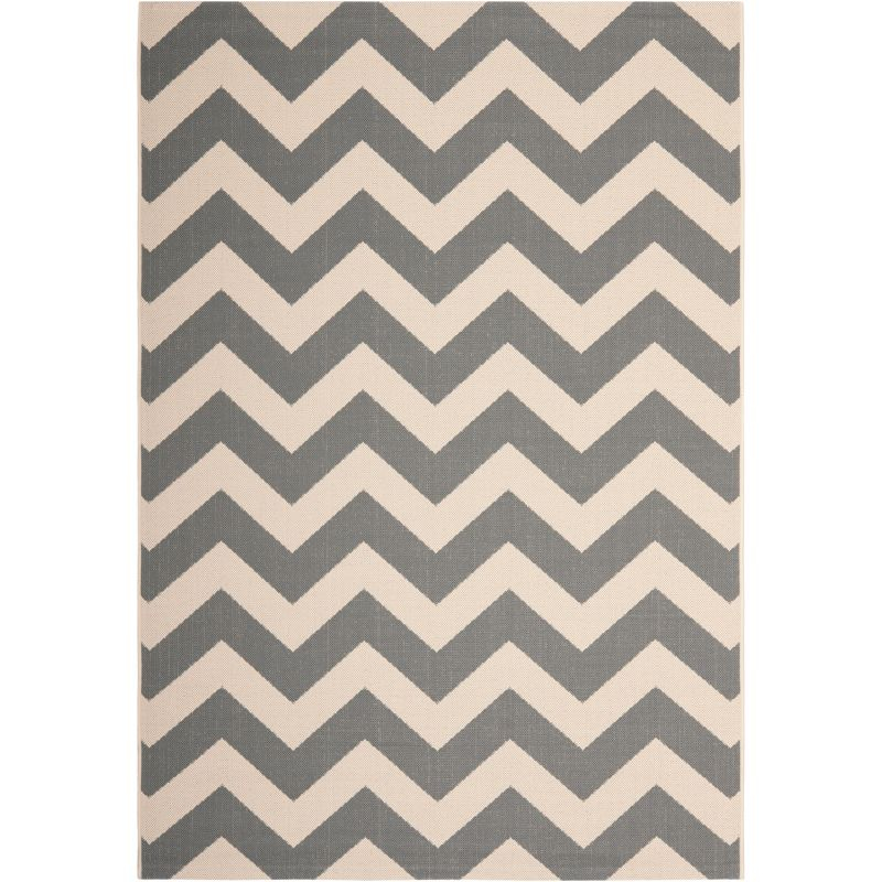 Courtyard CY6244 Power Loomed Indoor and Outdoor Area Rug - Grey/Beige - 5'3"x7'7" - Safavieh
