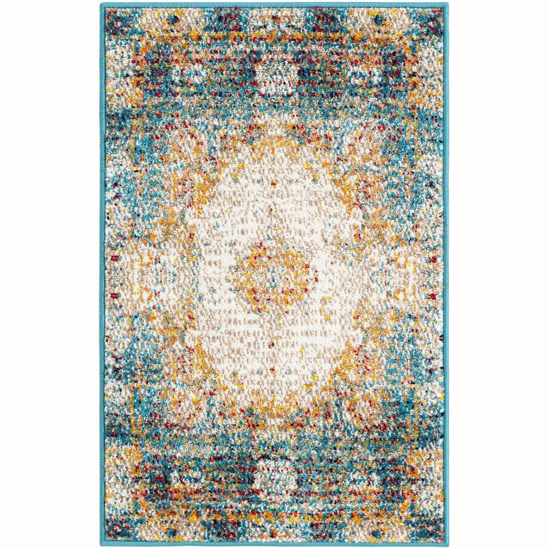 Unique Loom Rosso Collection Area Rug - Bellini (2'  x 3' 1" Rectangle Beige/Blue)