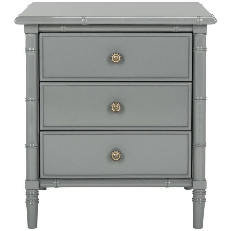 Mina 3 Drawer Nightstand - NST3500 - Grey/Gold - Safavieh