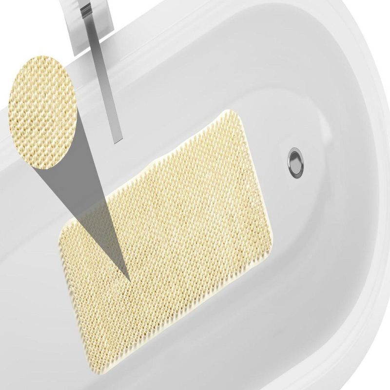 Carnation Home Fashions Grass Look Vinyl Bath Tub Mat - Ivory 14x26"