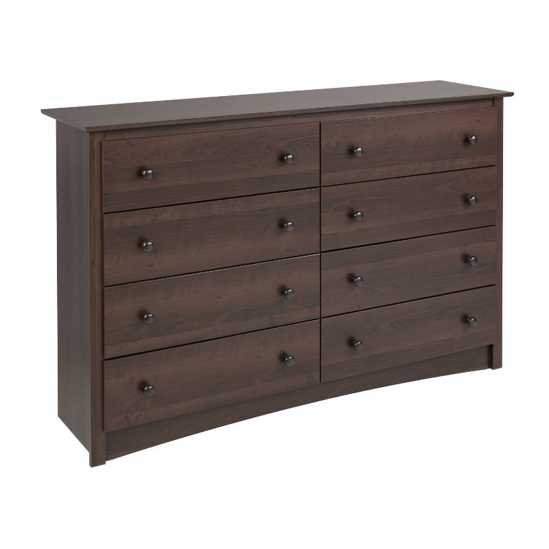 Sonoma 8 Drawer Dresser Espresso - Prepac: Laminated MDF, Metal Hardware, Includes Anti-Tip Kit