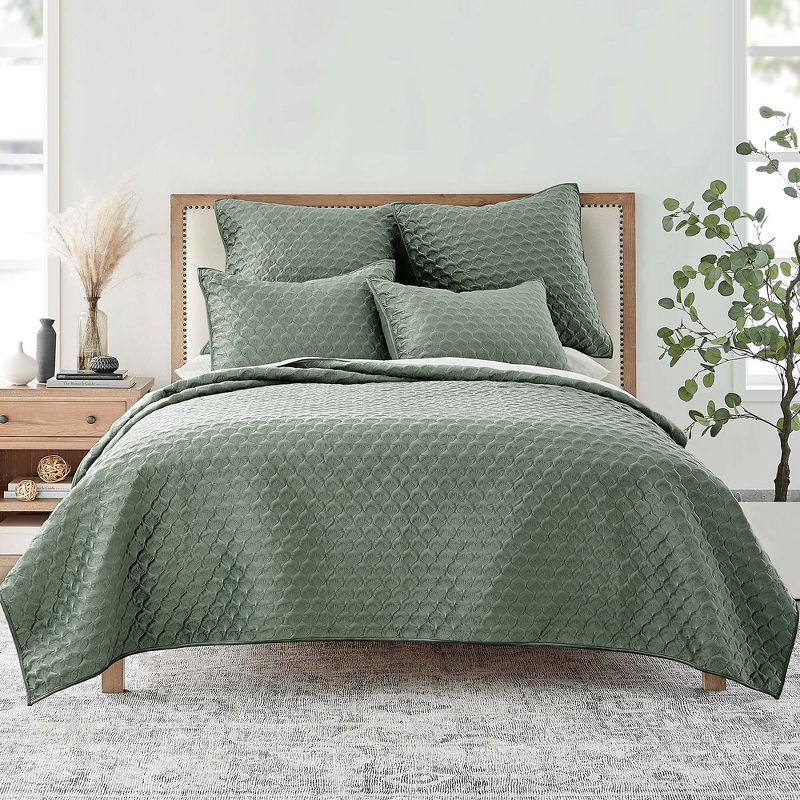 Merano Velvet Full/Queen Quilt Green - Levtex Home
