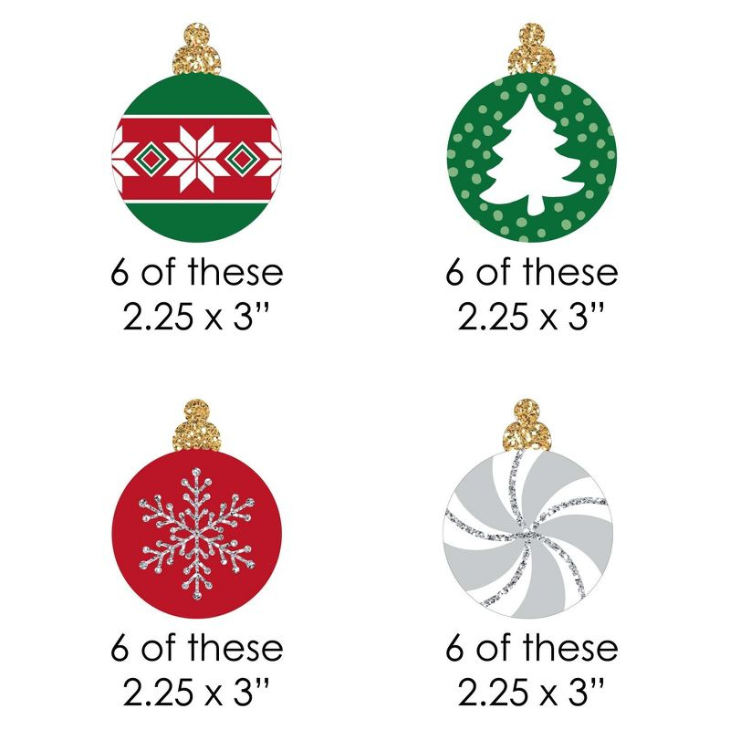 Big Dot of Happiness Ornaments - DIY Shaped Holiday and Christmas Party Cut-Outs - 24 Count
