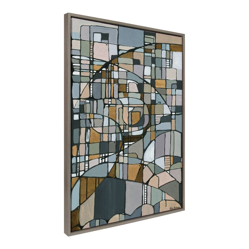 28"x38" Sylvie Deco Nadeau Framed Canvas by Leah Nadeau - Kate & Laurel: Modern Abstract Wall Art