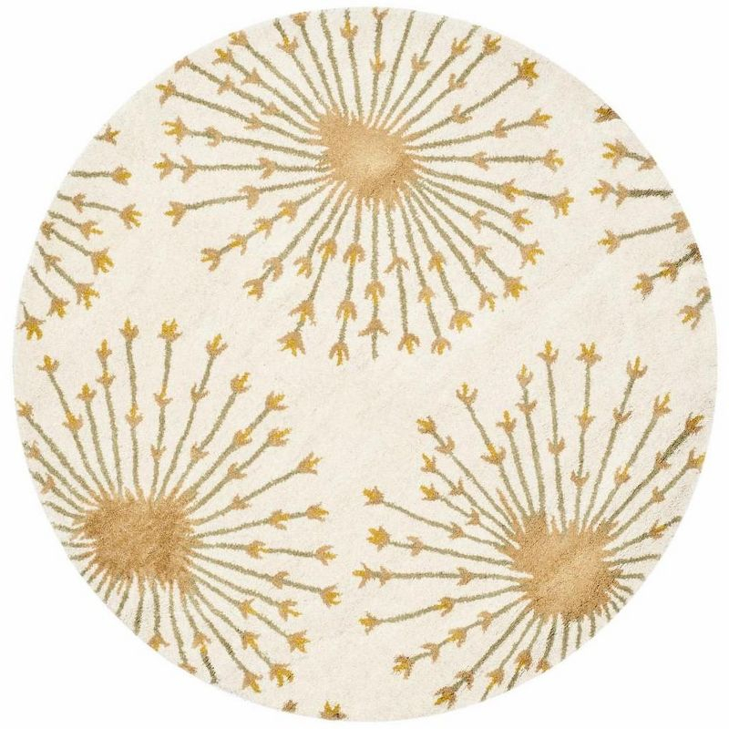 Bella BEL123 Hand Tufted Area Rug - Beige/Gold - 5' Round - Safavieh.