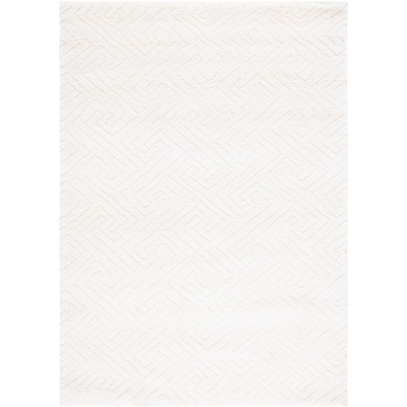 Tahoe Shag THO652 Power Loomed Indoor Area Rug - White - 4'x6' - Safavieh