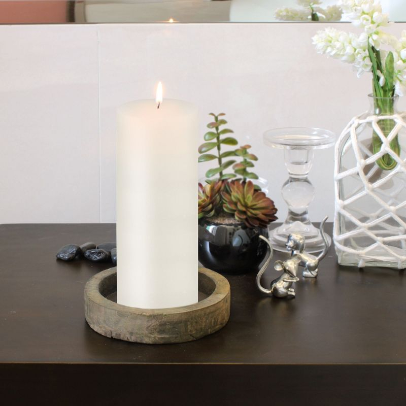 Stonebriar Collection 3"x8" Set of 6pk Unscented Flat Top Smooth Pillar Candle White