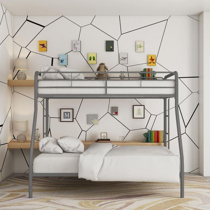 DHP Dusty Twin over Full Metal Bunk Bed, Silver