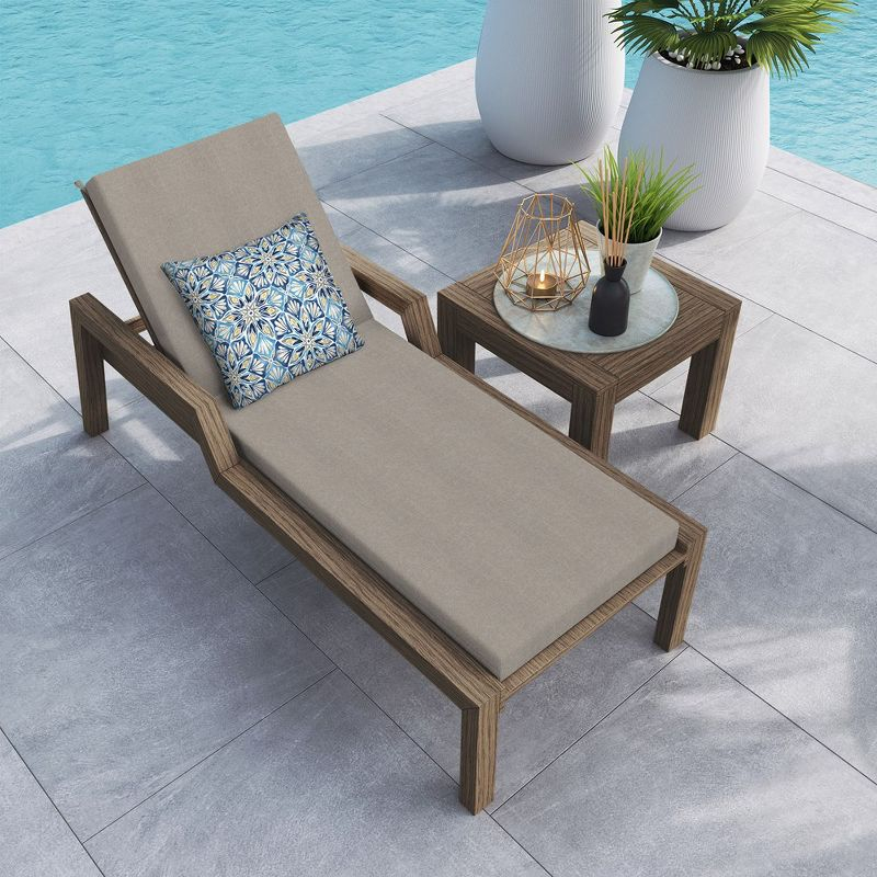 Honeycomb Outdoor Chaise Lounge Cushion - Heathered Solid Taupe