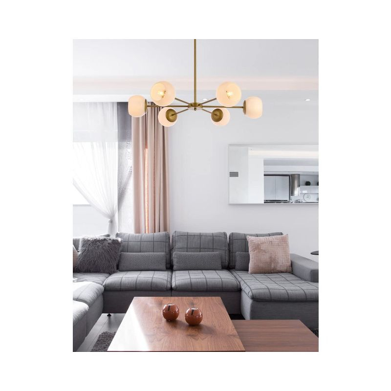 Elegant Lighting Briggs 36 inch pendant in brass with white shade
