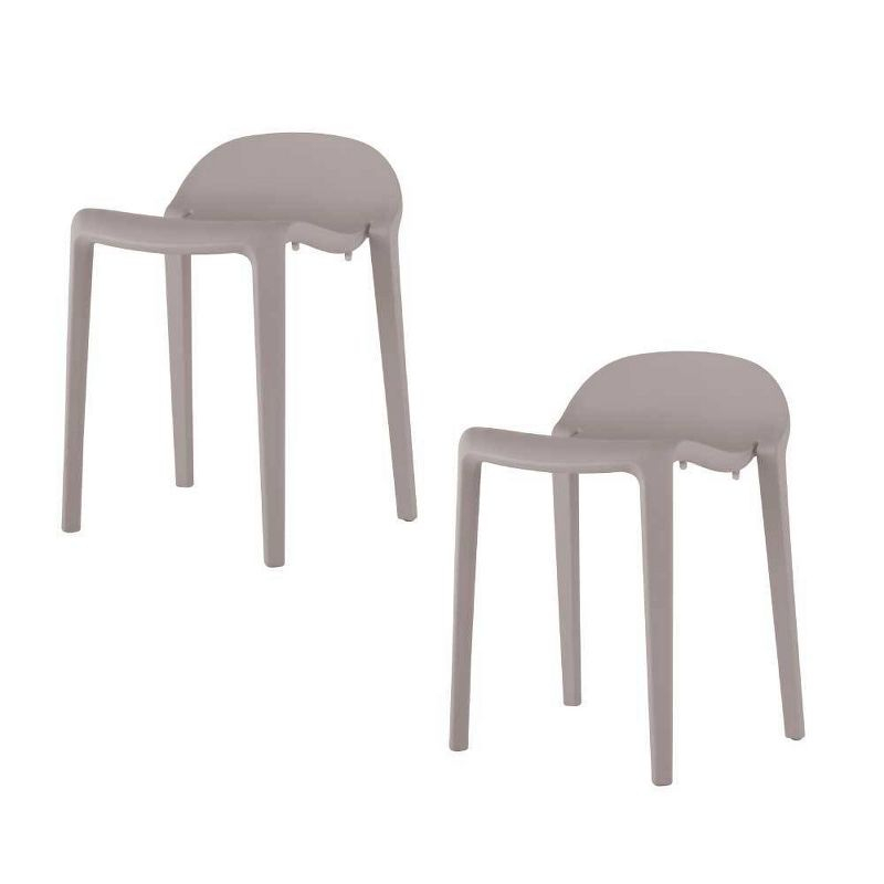 2pc Joyous Short Stools - Gray - Lagoon: Resin, Contoured Seat, No Assembly, Patio Use